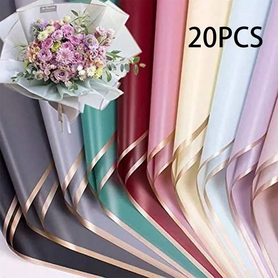 Papel de regalo de flores Papel De Envoltura Regalos Craft Empaque impermeabilización 20 Hojas 58*58cm,Papel Coreano Estampado,Envoltura De Regalo - Rosa - Ver 1