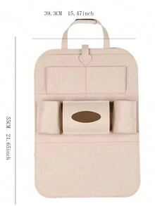 1 túi vải không dệt treo xe ô tô - Màu be - Xem 5