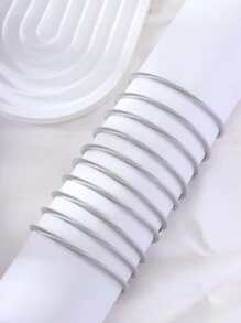 5/10pcs Snake Chain Charm Bracelet, Adjustable Snake Shape Bracelet Chain For Women Girls, DIY Jewelry Making Supplies, Stainless Steel Silvery Bracelet