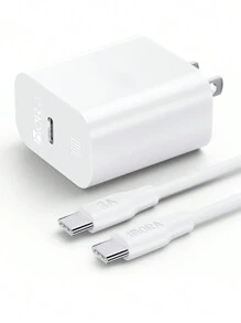 Turbo Cargador tipo C a C con cable 20W - Blanco - Ver 1