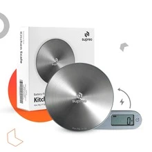 Balança Cozinha Alta Precisão Digital Alimentos Dieta 1g ate 5kg Mini Balança Eletrônica Sem Bateria Pilhas Visor LCD Culinária Academia Nutrição - Prata - Visão 2