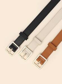 3pcs/set Women's Fashionable Decorative Pu Waistbelt With Metal Buckle - Multicolor - View 3