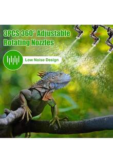 1 Pieza Humidificador De Reptiles Mist Maker Para Acuario Con Control Remoto Wifi, Funcionamiento Automático Y Temporizador, Sistema De Generación De Niebla De Contenedor De Vidrio De Bajo Ruido Con Boquillas Ajustables De 360°, Nebulización De Suite Con Su Sistema De Temporizador De Pulverización Para Caja De Tortuga Y Sistema Inteligente De Humidificación Por Pulverización - Negro - Ver 7