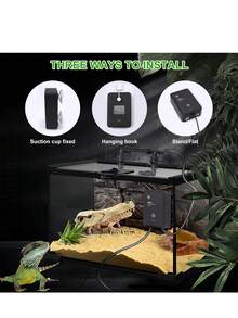 1 Pieza Humidificador De Reptiles Mist Maker Para Acuario Con Control Remoto Wifi, Funcionamiento Automático Y Temporizador, Sistema De Generación De Niebla De Contenedor De Vidrio De Bajo Ruido Con Boquillas Ajustables De 360°, Nebulización De Suite Con Su Sistema De Temporizador De Pulverización Para Caja De Tortuga Y Sistema Inteligente De Humidificación Por Pulverización - Negro - Ver 6