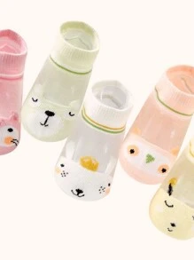 5 双儿童可爱卡通设计透气柔软舒适时尚短袜 - 彩色 - 查看 5