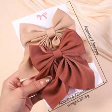 bilicaca Pack Of 2 Large Solid Color Children's Bow Hair Clips - Multicolor - View 7