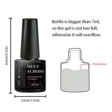 MEET ACROSS 7ml Black Nail Polish Gel, Nail Art Supplies, Semi-Permanent Nail Polish, Removable LED UV Gel Nail Polish, Nail Design, Home Nail Salon Gift - Black - View 6