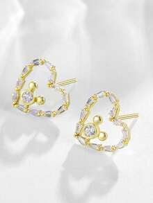 S925 Silver Needle Earrings, Simple And Stylish, Quality Accessories For Women - Yellow Gold - View 24