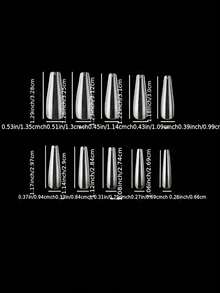 10入組暗卡其色漸變貓眼鑽手工棺材形假指甲,含果凍膠及指甲文件,適用於派對,讓您更加迷人 - 彩色 - 查看 5