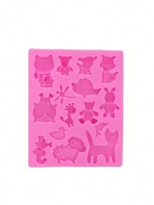 1pc Animal Themed Silicone Mold (sheep/cat/beetle) For Baking Cake, Chocolate And Sugarcraft Decoration - Pink - View 4