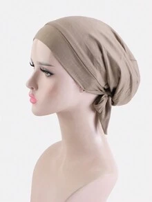 1pc Women'S Modal Tie-Dye Lining Sleep Cap Head Wrap Hat Hair Protection Cap Turban Hat - Camel - View 2