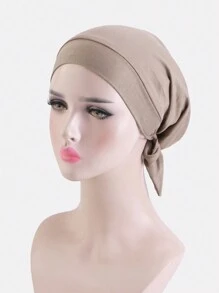 1pc Women'S Modal Tie-Dye Lining Sleep Cap Head Wrap Hat Hair Protection Cap Turban Hat - Camel - View 1