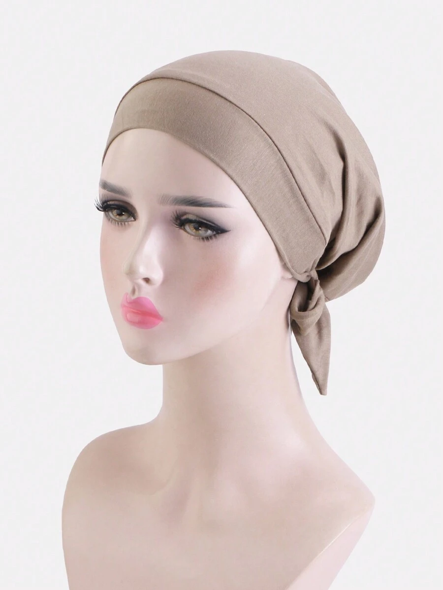 1pc Women'S Modal Tie-Dye Lining Sleep Cap Head Wrap Hat Hair Protection Cap Turban Hat - Camel - View 1