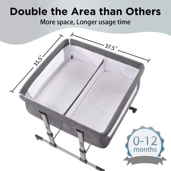 Twin for Baby, Double Bedside Sleeper for Twins