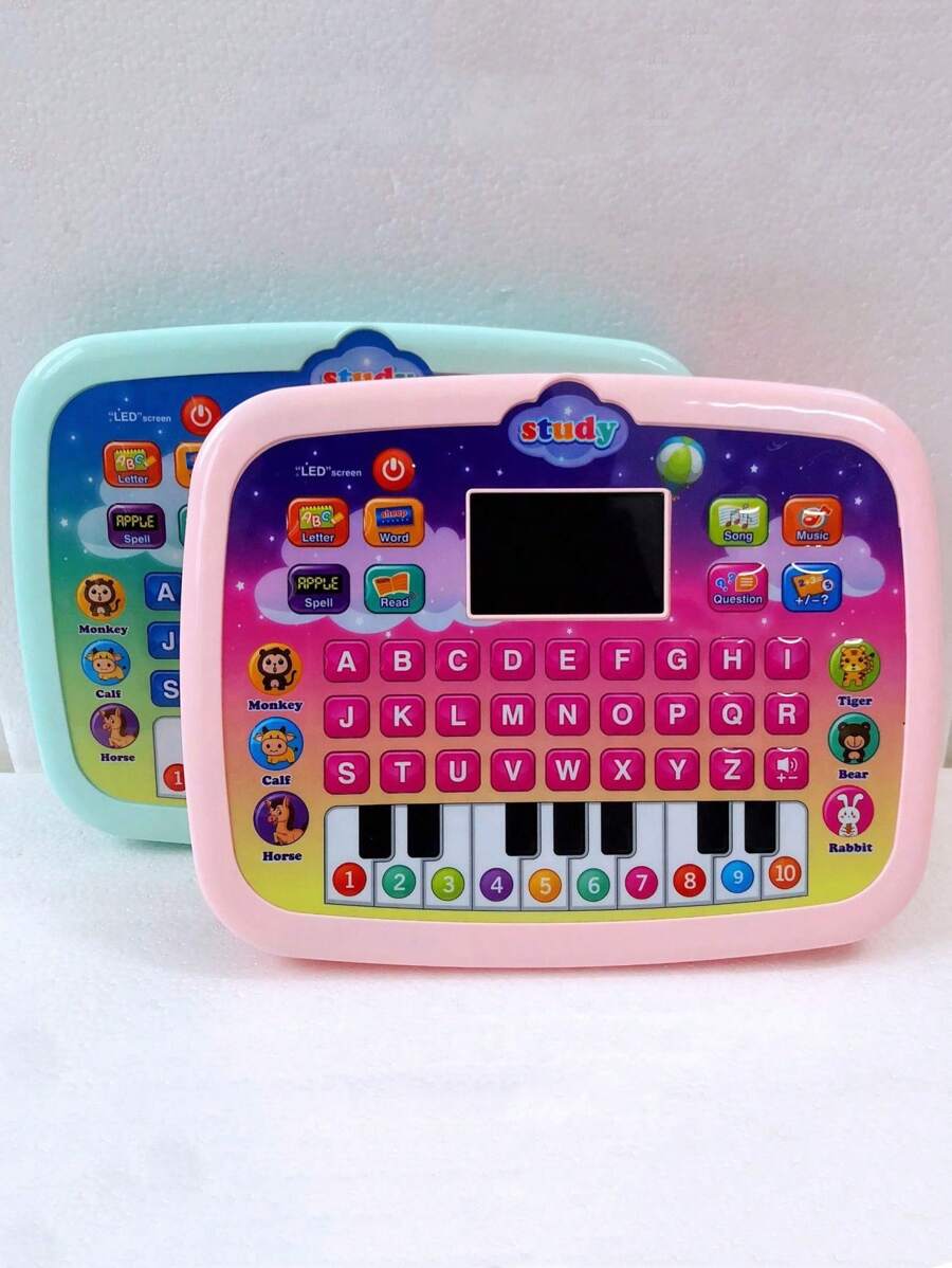 1pc English Led Screen Light Tablet Computer Educational Learning Toy, Multifunctional Story Telling Point Reading Machine With Random Color - Multicolor - View 1