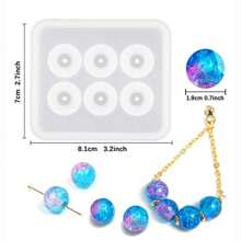 1 Pieza Moldes De Silicona De Resina Epoxi De Cristal Para Hacer Diy Abalorios Y Colgantes En Formas Redondas, De Diamantes, Cuadradas, Ovaladas Y Rectangulares Para Pulseras Y Collares