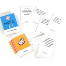 Brainstorm 遊戲:50張情感問題卡,促進真誠、有意義的對話,幫助自我發現和情感表達,提升親子溝通,增強兒童思維和社交技能 - 藍色 - 查看 4