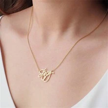 1件emily名字項鍊,個性化優雅14k鍍金名字吊墜珠寶禮物,適用於女性,女孩,兒童 - 艾米莉 - 查看 2