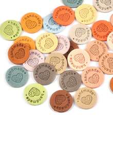 20pcs 25mm Round Alphabet Embossed Labels For Sewing, Garment, Craft, Diy, Handbag Making, Multicolor Mini Tags Material - Multicolor - View 3