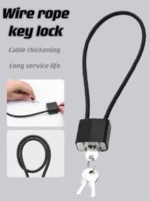 1pc Soft Steel Cable Anti-theft Padlock With Multiple Sizes For Cabinets, Helmets, Baskets, Keys, Suitable For Indoor And Outdoor Uses, Waterproof, Rustproof And Cut-resistant