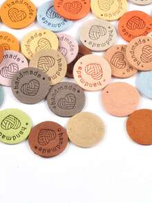 20pcs 25mm Round Alphabet Embossed Labels For Sewing, Garment, Craft, Diy, Handbag Making, Multicolor Mini Tags Material - Multicolor - View 4
