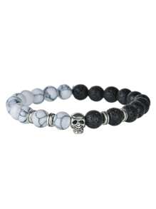1pc Turquoise & Lava Stone & Skull Beaded Bracelet For Men, Suitable For Parties And Daily Wear - Multicolor - View 6