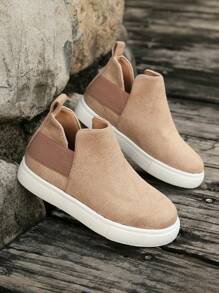 Kids' Minimalist Suede Non-Slip Mid-Top Fashionable Casual Sneakers (Run Small By 1 Size)