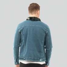 Chamarra Mezclilla Hombre Con Forro Tipo Borrega SPORT FASHIONHOT TRENDING BH - Azul lavado oscuro - Ver 2