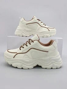 2023 New Arrival Brown Elevator Shoes, & Versatile Women's Casual Wear, Non-Slip, Comfortable, Wear-Resistant For Outdoor Activities - Brown - View 4