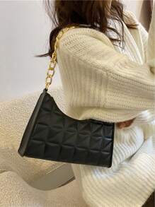 Fashionable Simple Atmosphere Chain Strap Casual Heart Shape Shoulder Bag, Lightweight, Bag - Black - View 4