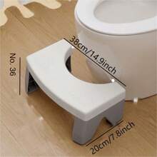 Toilet Stool, Bathroom Toilet Footstool For Adults And Children, Squat Poop Stool, Anti-Slip Footstep, Potty Squat Stool - White - View 2