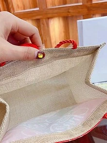 2024新潮聖誕老人/新年禮物盒,木製手提禮品盒,可用於春節、元旦和年會,空盒 - 彩色 - 查看 5