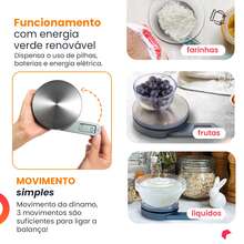 Balança Cozinha Alta Precisão Digital Alimentos Dieta 1g ate 5kg Mini Balança Eletrônica Sem Bateria Pilhas Visor LCD Culinária Academia Nutrição - Prata - Visão 3