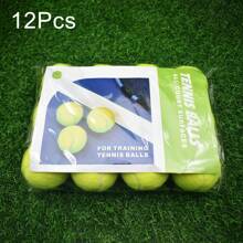 12个/包 柠檬黄运动网球，高弹涤纶和橡胶材质，适合初学者比赛和训练，以及户外活动 - 黃色 - 查看 1