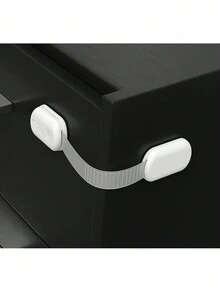 2pcs Multi-functional Adjustable Safety Lock For Drawer, Cabinet, Toilet, Refrigerator Protection Against Pinch Injury - White - View 2