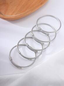 5/10pcs Snake Chain Charm Bracelet, Adjustable Snake Shape Bracelet Chain For Women Girls, DIY Jewelry Making Supplies, Stainless Steel Silvery Bracelet