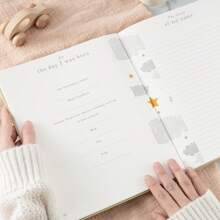 1本宝宝成长日记，男女宝宝通用纪念册，记录宝宝出生至5岁每一个重要时刻的永恒5年成长里程碑，男女皆宜的日记剪贴簿 - 黃色 - 查看 6