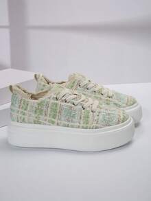 女士休閒厚底運動鞋 - 綠色 - 查看 6