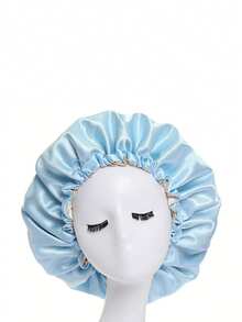 1 件男女通用 2000 年代雙層緞面針織無簷小便帽,冬季保暖又時尚 - 粉色 - 查看 1