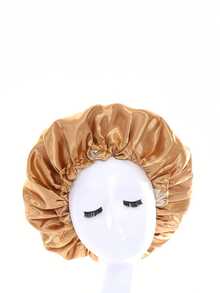 1 件男女通用 2000 年代雙層緞面針織無簷小便帽,冬季保暖又時尚 - 粉色 - 查看 4