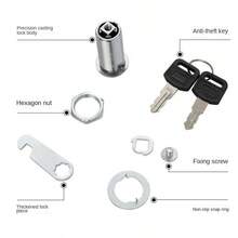 Universal Latch Lock For File Cabinet, Locker, Cupboard, Mailbox, With Iron Plate, 20mm Length - Silver - View 5