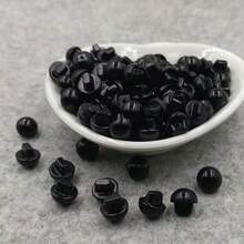 1包/50克黑色半圓扣（約91pcs，12mm），適用於服裝袖口的假珍珠扣子，小量包裝，2種尺寸（10mm和12mm) - 黑色 - 查看 1