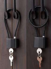 1pc Soft Steel Cable Anti-theft Padlock With Multiple Sizes For Cabinets, Helmets, Baskets, Keys, Suitable For Indoor And Outdoor Uses, Waterproof, Rustproof And Cut-resistant