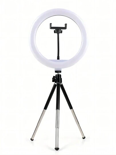 3 Sections Stand With 10-Inch Live Stream Beauty Light LED Light With Flexible Tripod Stand & Phone Holder, Compatible With IPhone Android Phone Mobile Phone For Photo Selfie Video Recording Zoom Meeting,Interviews, Live Streaming,Vlog,Family Gatherings, Christmas Party Shooting,For Handheld Selfie, Outdoor Activities Suitable For Photography, Video Recording, Live Streaming, Zoom Meeting, With Stand Selfie Light, Ring Light