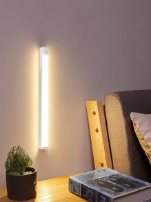 LED Motion Sensor Long Strip Night Light, USB Charging, Induction, Constant Light, Switch 3 In 1 Wall-Mounted Home Decor Lamp - White - View 2