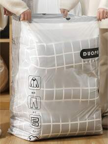 30pcs Large Capacity Pe Material Drawstring Storage Bags, Suitable For Storing Toys, Snacks, Seasonal Clothes, Blankets, Moving And Travel Packing - White - View 3