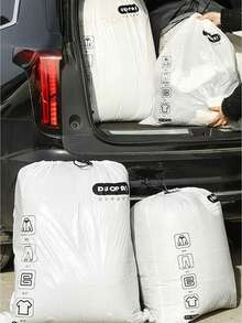 30pcs Large Capacity Pe Material Drawstring Storage Bags, Suitable For Storing Toys, Snacks, Seasonal Clothes, Blankets, Moving And Travel Packing - White - View 5