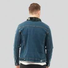 Chamarra Mezclilla Hombre Con Forro Tipo Borrega SPORT FASHIONHOT TRENDING BH - Azul - Ver 2
