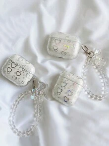 1pc Electroplated Laser Heart Earphone Case Compatible With Apple Bluetooth Earphones A1/2 - Clear - View 4