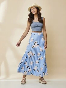 Women Skirts - 淺藍色 - 查看 2